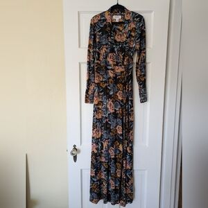 Motherhood Maternity Dress Long Sleeve Maxi Wrap Sz Small